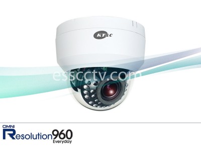 KT&C KPC-DI28V12IRN Dome IR Camera, 960H 750 TVL, 2.8-12mm, 24 LED, Easy Twist & Lock Mount