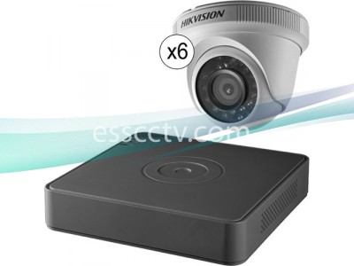Hikvision TurboHD 8Ch 1080p DVR and 6 1080p Turret Cameras Kit
