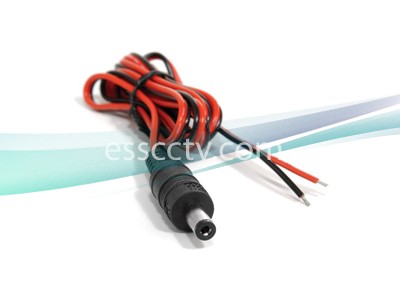 DC Power Pigtail for Security Cameras, Male, 2.1mm