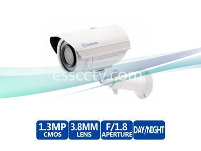 GEOVISION GV-EBL1100-2F 1.3MP OUTDOOR IR NETWORK BULLET SECURITY CAMERA - 1/2.7" CMOS, H.264, LOW LUX WDR, WEATHER AND VANDAL PROOF