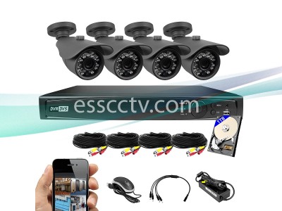 KIT-TVI-4084B-B 8CH 1TB HD-TVI System + 4 x 2MP HD-TVI Outdoor Bullet Cameras