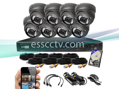 KIT-TVI-4088VFD 8CH 2TB HD-TVI System + 8 x 2MP TVI Outdoor Dome Cameras