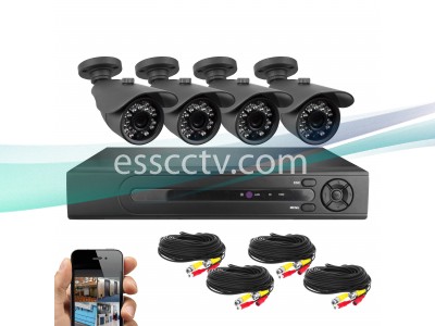 KIT-2084B 8 CHANNEL 1TB SECURITY CAMERA SYSTEM + (4) 1MP AHD OUTDOOR BULLET CAMERAS