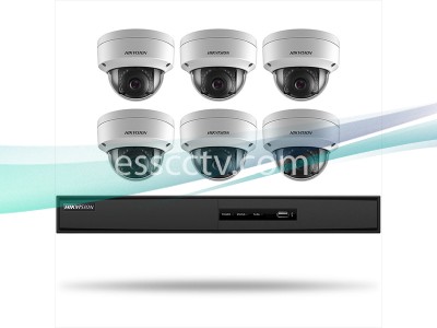 Hikvision IP Security Camera Kit, 8 Channel NVR, 6 x 1080p Dome Cameras